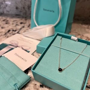 Tiffany & co diamond by the yard black jade necklace